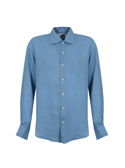 Camicia Raphael in lino Dusty blue Mc2 Saint Barth | RPH000100143L